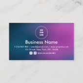 Blauw Paarse verloop Eenvoudig Logo sociale media Klantenkaartje (Achterkant)