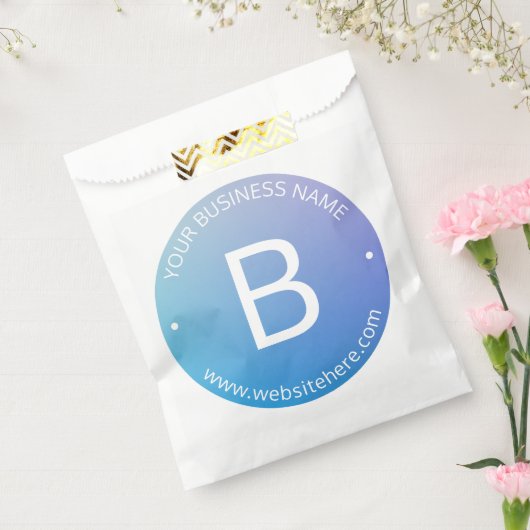 Blauw & Paarse Vervagende Ombre met Bewerkbare Tek Bedankzakje (Gezegeld)