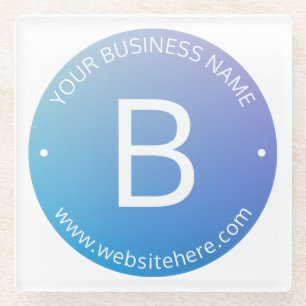 Blauw & Paarse Vervagende Ombre met Bewerkbare Tek Glazen Onderzetter