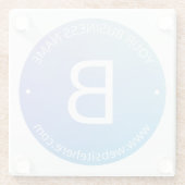 Blauw & Paarse Vervagende Ombre met Bewerkbare Tek Glazen Onderzetter (Achterkant)