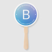 Blauw & Paarse Vervagende Ombre met Bewerkbare Tek Handwaaier (Achterkant)