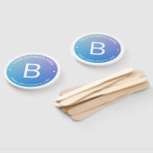 Blauw & Paarse Vervagende Ombre met Bewerkbare Tek Handwaaier (Niet-gemonteerd)