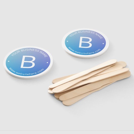 Blauw & Paarse Vervagende Ombre met Bewerkbare Tek Handwaaier (Niet-gemonteerd)