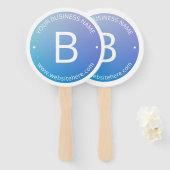 Blauw & Paarse Vervagende Ombre met Bewerkbare Tek Handwaaier (Voorkant en achterkant)