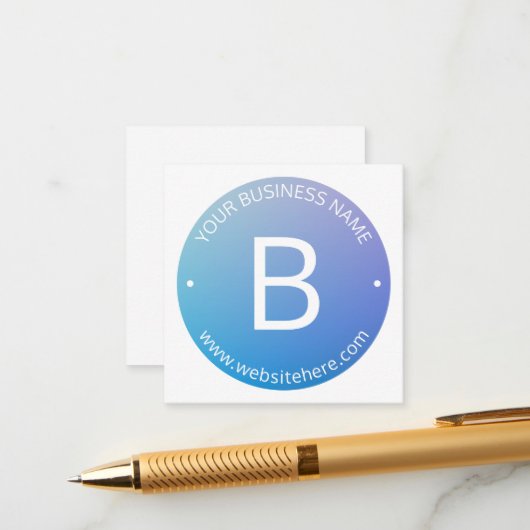 Blauw & Paarse Vervagende Ombre met Bewerkbare Tek Informatiekaartje (Voorkant / Achterkant in situ)