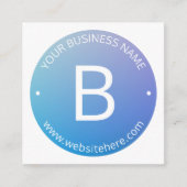 Blauw & Paarse Vervagende Ombre met Bewerkbare Tek Informatiekaartje (Voorkant)