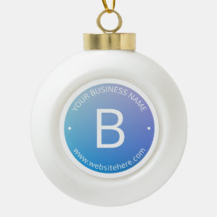 Blauw & Paarse Vervagende Ombre met Bewerkbare Tek Keramische Bal Ornament