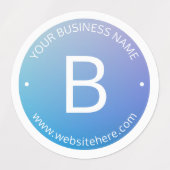 Blauw & Paarse Vervagende Ombre met Bewerkbare Tek Labels (Design 1)