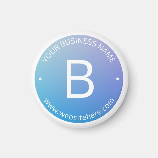 Blauw & Paarse Vervagende Ombre met Bewerkbare Tek Magneet (Voorkant)