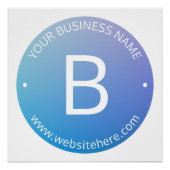 Blauw & Paarse Vervagende Ombre met Bewerkbare Tek Perfect Poster (Voorkant)