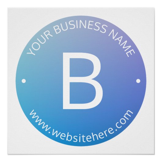 Blauw & Paarse Vervagende Ombre met Bewerkbare Tek Perfect Poster (Voorkant)