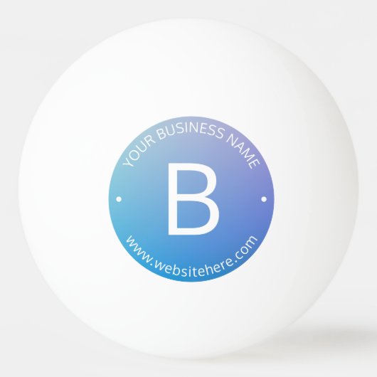 Blauw & Paarse Vervagende Ombre met Bewerkbare Tek Pingpongbal (Voorkant)