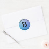 Blauw & Paarse Vervagende Ombre met Bewerkbare Tek Ronde Sticker (Envelop)