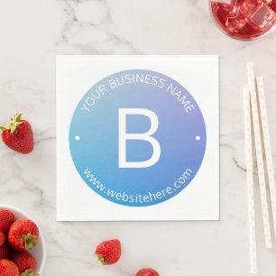 Blauw & Paarse Vervagende Ombre met Bewerkbare Tek Servet