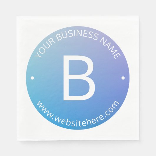 Blauw & Paarse Vervagende Ombre met Bewerkbare Tek Servet (Voorkant)