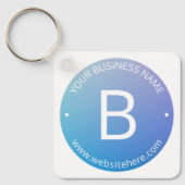 Blauw & Paarse Vervagende Ombre met Bewerkbare Tek Sleutelhanger (Voorkant)