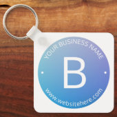 Blauw & Paarse Vervagende Ombre met Bewerkbare Tek Sleutelhanger (Voorkant)