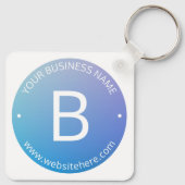 Blauw & Paarse Vervagende Ombre met Bewerkbare Tek Sleutelhanger (Achterkant)