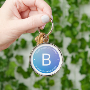 Blauw & Paarse Vervagende Ombre met Bewerkbare Tek Sleutelhanger