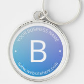 Blauw & Paarse Vervagende Ombre met Bewerkbare Tek Sleutelhanger (Voorkant)