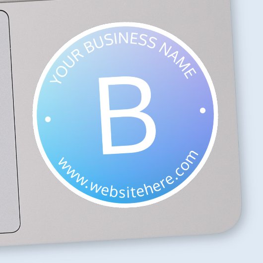 Blauw & Paarse Vervagende Ombre met Bewerkbare Tek Sticker