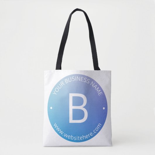 Blauw & Paarse Vervagende Ombre met Bewerkbare Tek Tote Bag (Voorkant)
