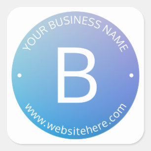 Blauw & Paarse Vervagende Ombre met Bewerkbare Tek Vierkante Sticker