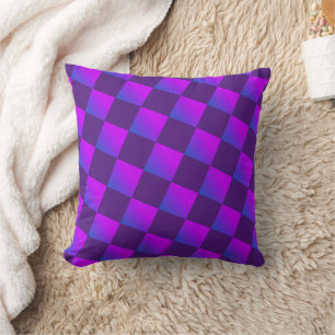 Blauw Paarse Violet Abstract Geometrisch Kussen