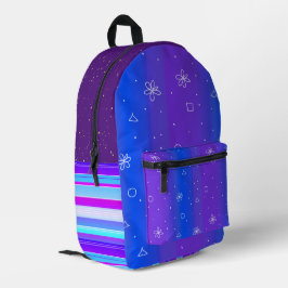 Blauw paarse violette Print Cut Naai Rugzak