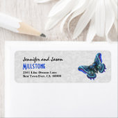  Blauw Paarse Vlinder Moderne belettering Etiket (Insitu)