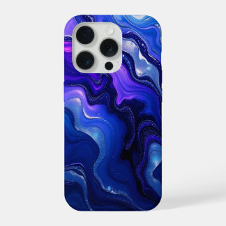 Blauw & Paarse Vloeibare Abstracte Kunst iPhone 15 Pro Case