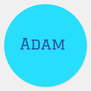 Blauw paarse voeg naam tekst toe terug naar school ronde sticker