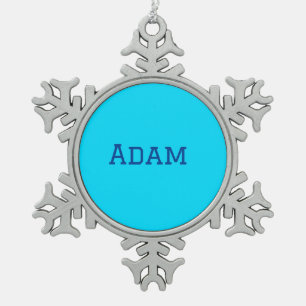 Blauw paarse voeg naam tekst toe terug naar school tin sneeuwvlok ornament
