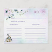 Blauw paarse vrijgezellenfeest theefeest receptkaa (Voorkant)