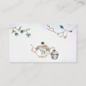 Blauw paarse vrijgezellenfeest theefeest receptkaa informatiekaartje (Achterkant)