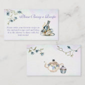 Blauw paarse vrijgezellenfeest theefeest receptkaa informatiekaartje (Voorkant / Achterkant)