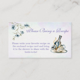 Blauw paarse vrijgezellenfeest theefeest receptkaa informatiekaartje