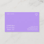 Blauw & Paarse Waterverf Holografische Ontwerpscho Visitekaartje (Achterkant)