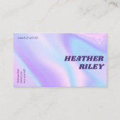Blauw & Paarse Waterverf Holografische Ontwerpscho Visitekaartje (Voorkant)