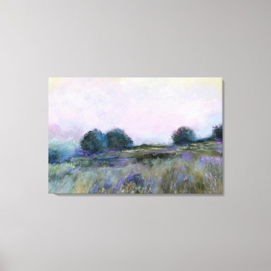 Blauw Paarse weidelandschap Canvas Afdruk (Voorkant)