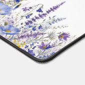 Blauw Paarse Wilde Bloem Watercolor Schetsboek Bureaumat (Hoek)