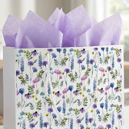 Blauw Paarse Wilde Bloem Waterverf Groot Cadeauzakje