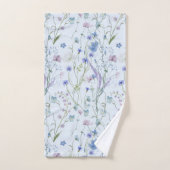 Blauw Paarse  Wildflower Bloempatroon Bad Handdoek (Handdoek)