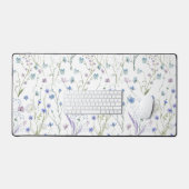 Blauw Paarse  Wildflower Bloempatroon Bureaumat (Keyboard & Muis)