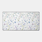 Blauw Paarse  Wildflower Bloempatroon Bureaumat (Voorkant)