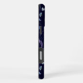 Blauw Paarse  Wildflower Bloempatroon iPhone Hoesje (Rechterkant)