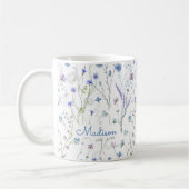 Blauw Paarse  Wildflower Bloempatroon Koffiemok (Links)