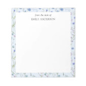 Blauw Paarse  Wildflower Bloempatroon Notitieblok (Voorkant)