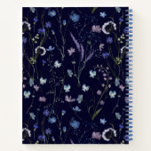 Blauw Paarse Wildflower Bloempatroon Notitieboek (Achterkant)
