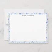 Blauw Paarse  Wildflower Bloempatroon Notitiekaartje (Voorkant)